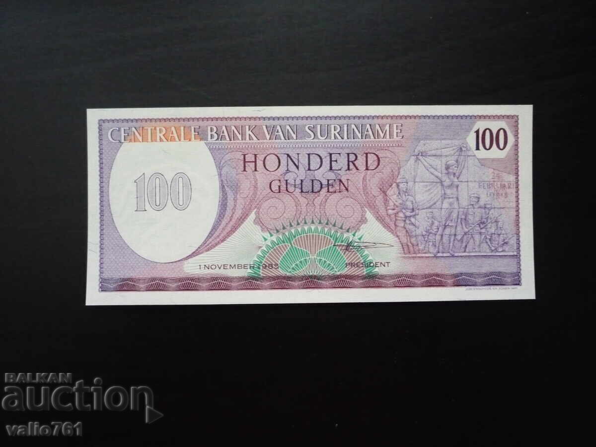 SURINAM 100 GULDENI 1985 NOUĂ UNC