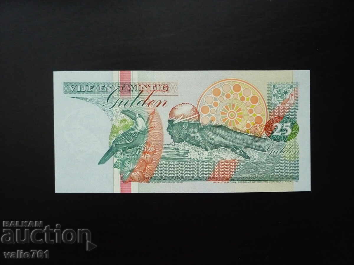 SURINAM 25 GULDENI 1998 NOUĂ UNC