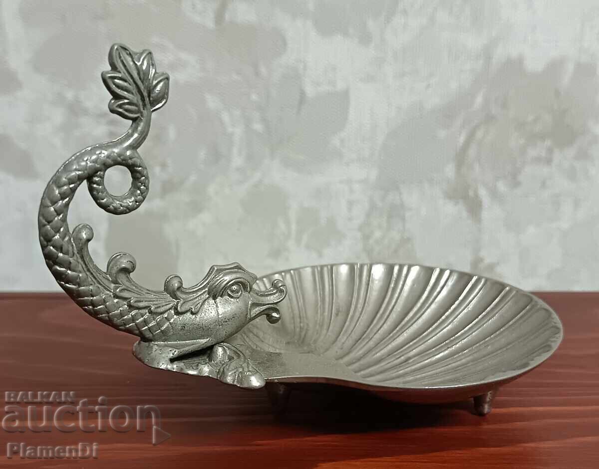 Винтидж купа, съд със форма на мида. - 5