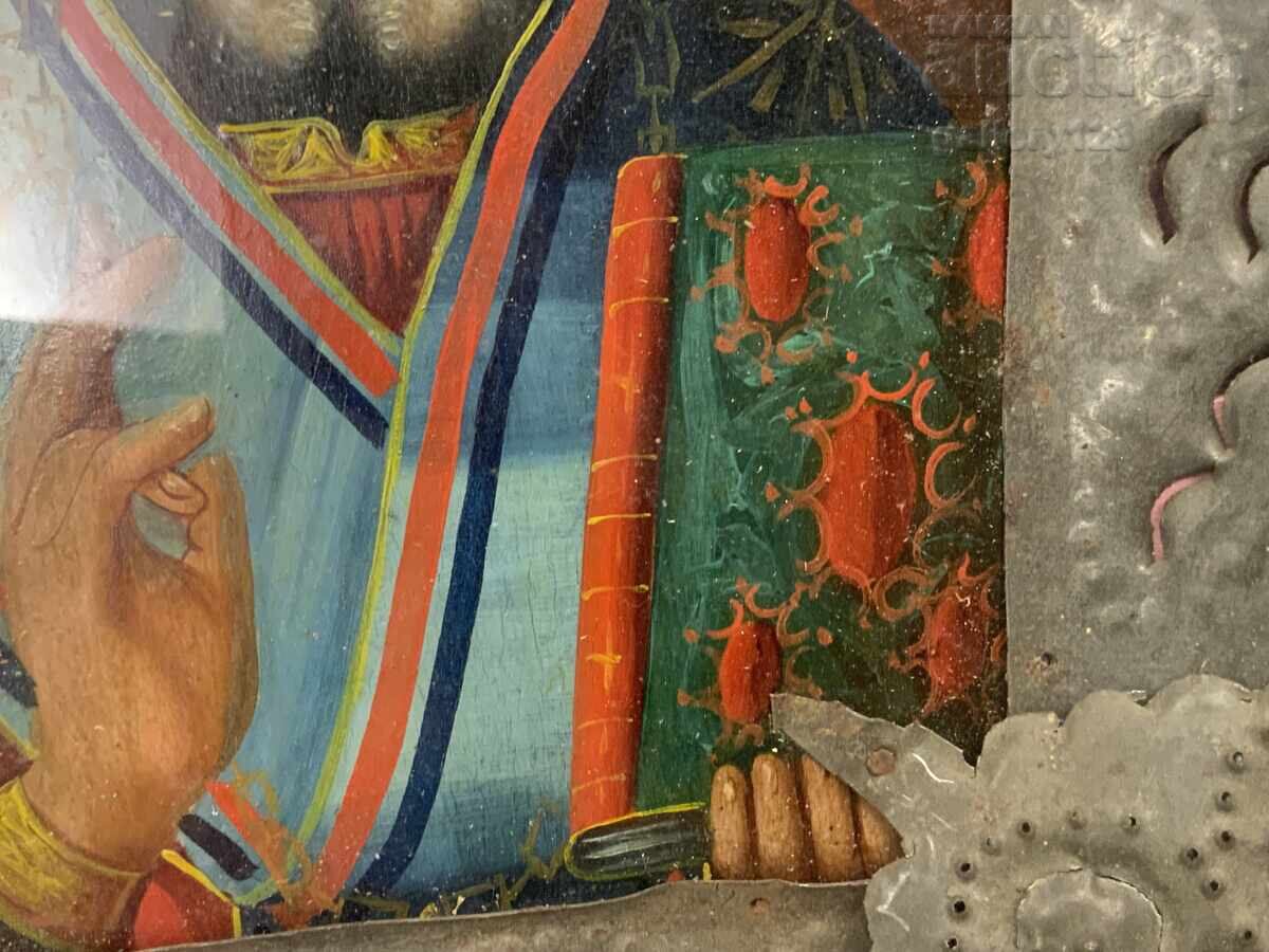 Auction  Old painted icon, Tsarist Russia, St. Nicholas