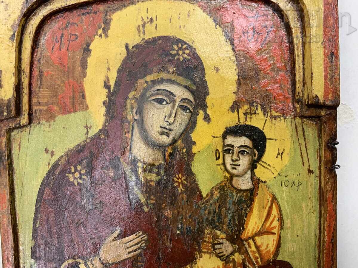 Old Tryavna painted icon triptych Virgin Mary with Child with price € 30.00 | 58.67 BGN
