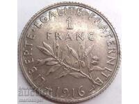1 Φράγκο 1916 Γαλλία ασήμι