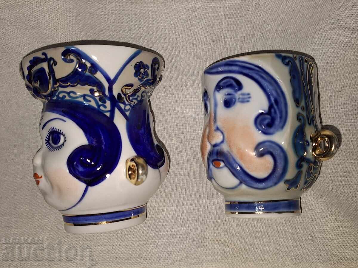 Δημοπρασία Δύο σοβιετικά πορσελάνινα βάζα φλιτζάνια--Οντάρκα και Κορόστεν