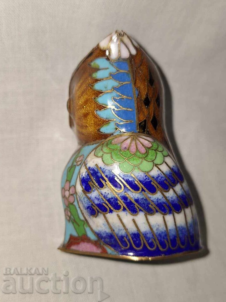 Доставка на Стара емайлирана фигура бухал клоазоне