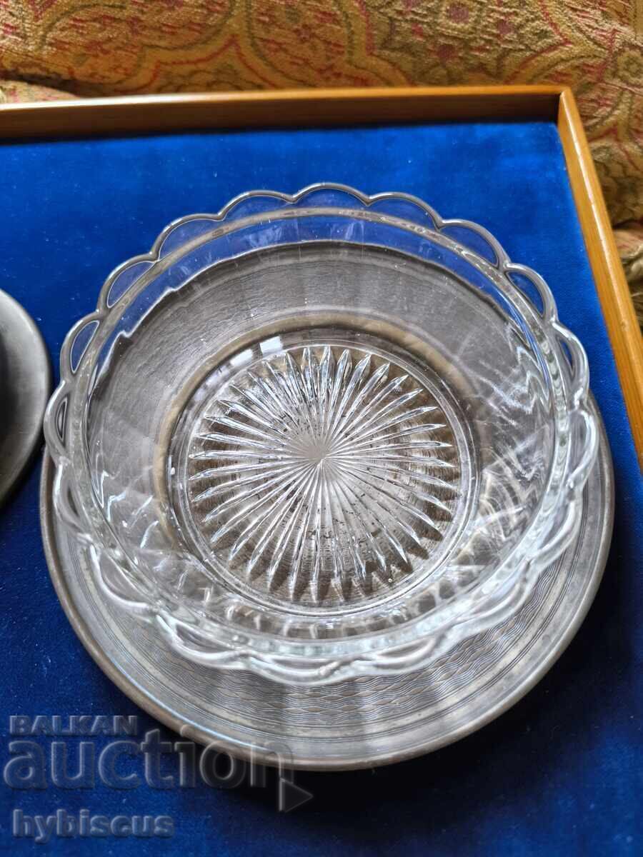 Auction  Antique. German silver-plated dish marked, Mitroshanov store