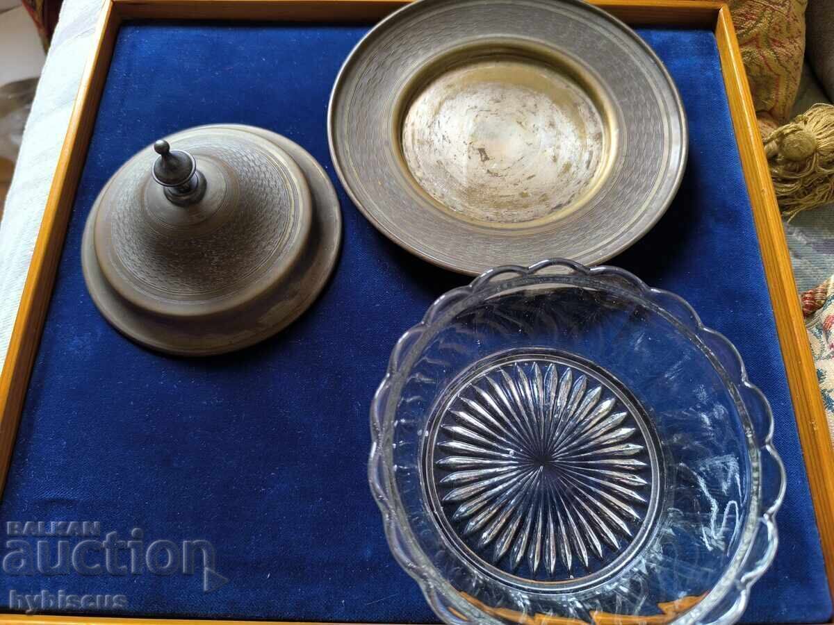 Antique. German silver-plated dish marked, Mitroshanov store - 5
