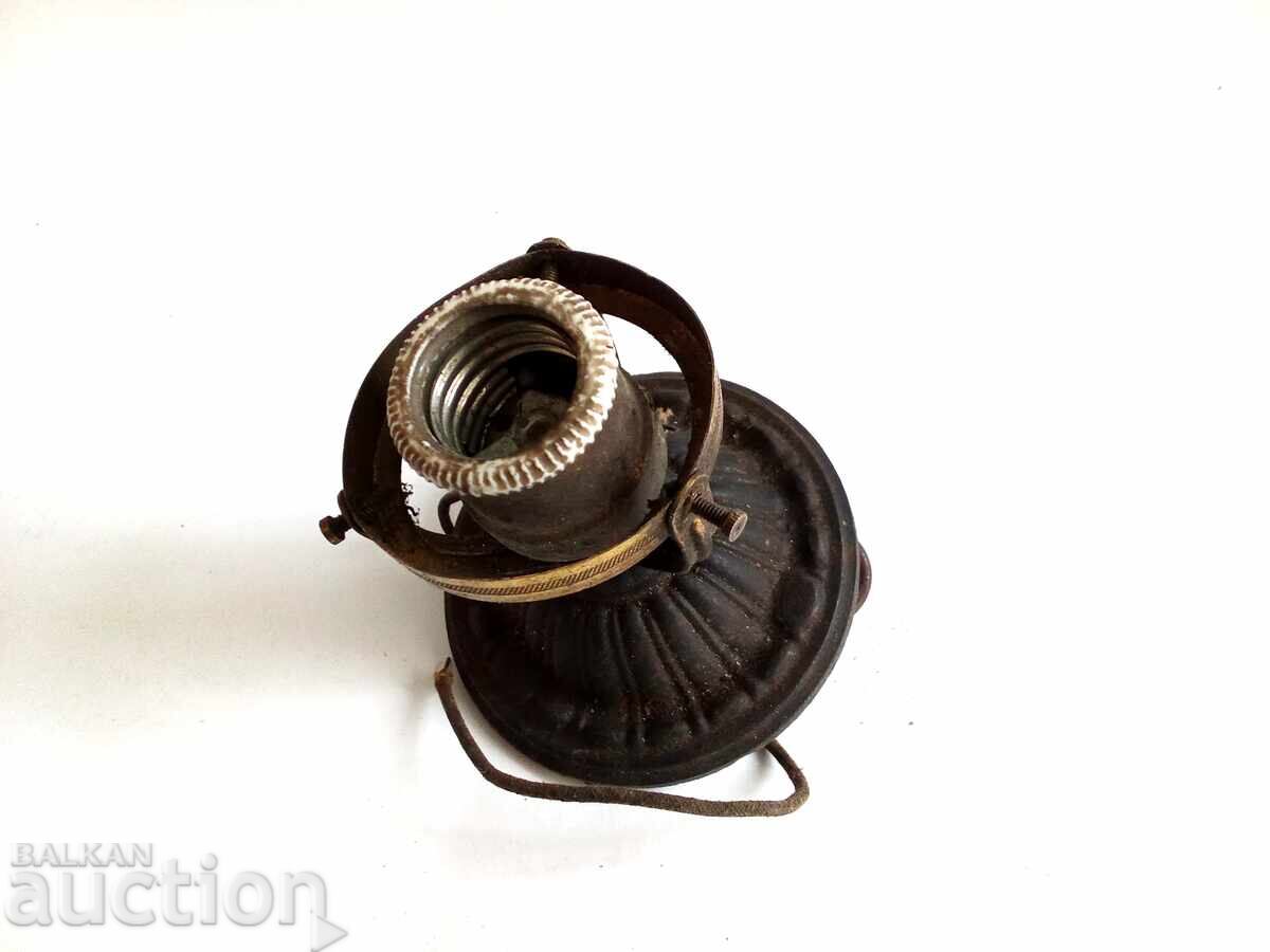 Auction  Old porcelain socket lamp lantern chandelier lampshade 1920