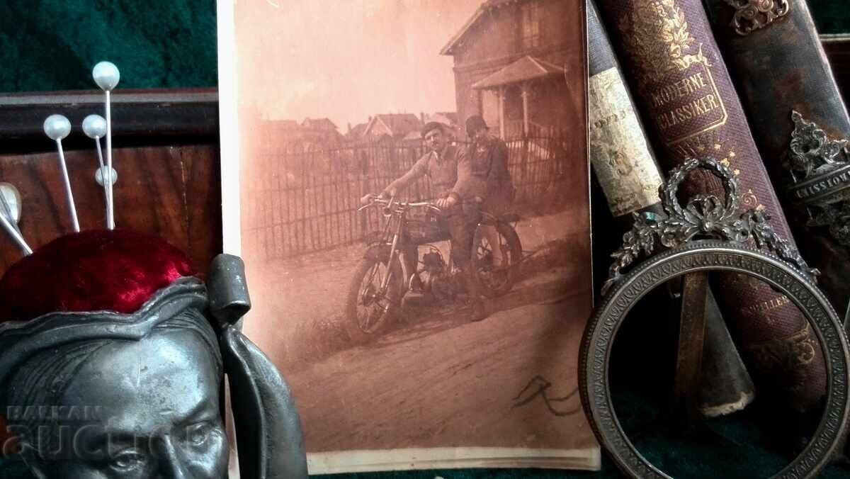 Old photo. Boys on an old motorcycle with price € 22.00 | 43.03 BGN