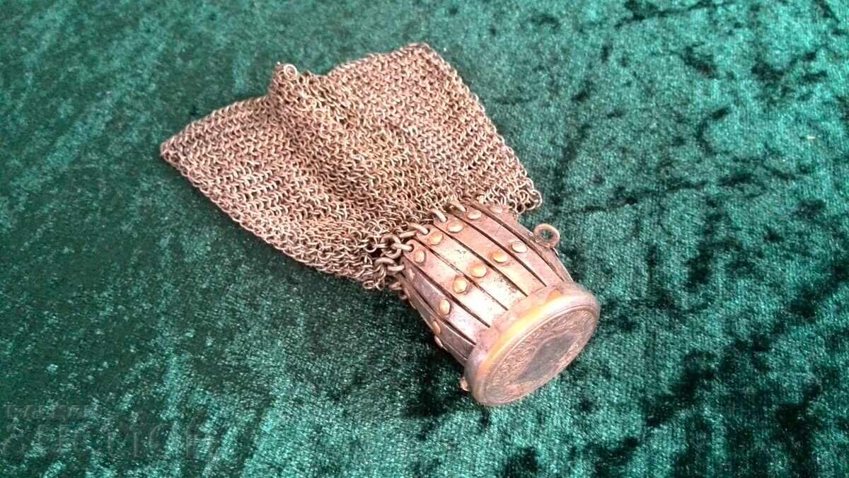 Παλιό ασημένιο γυναικείο ρολόι και πορτοφόλι - 6