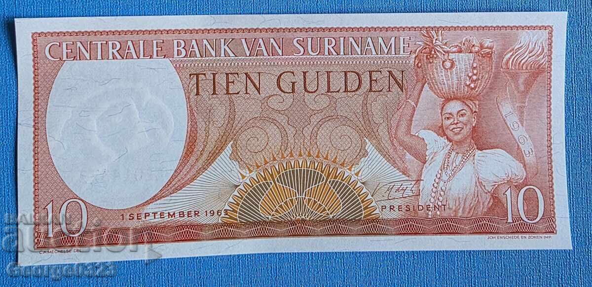 Surinam 1963 10 gulden UNC Nou