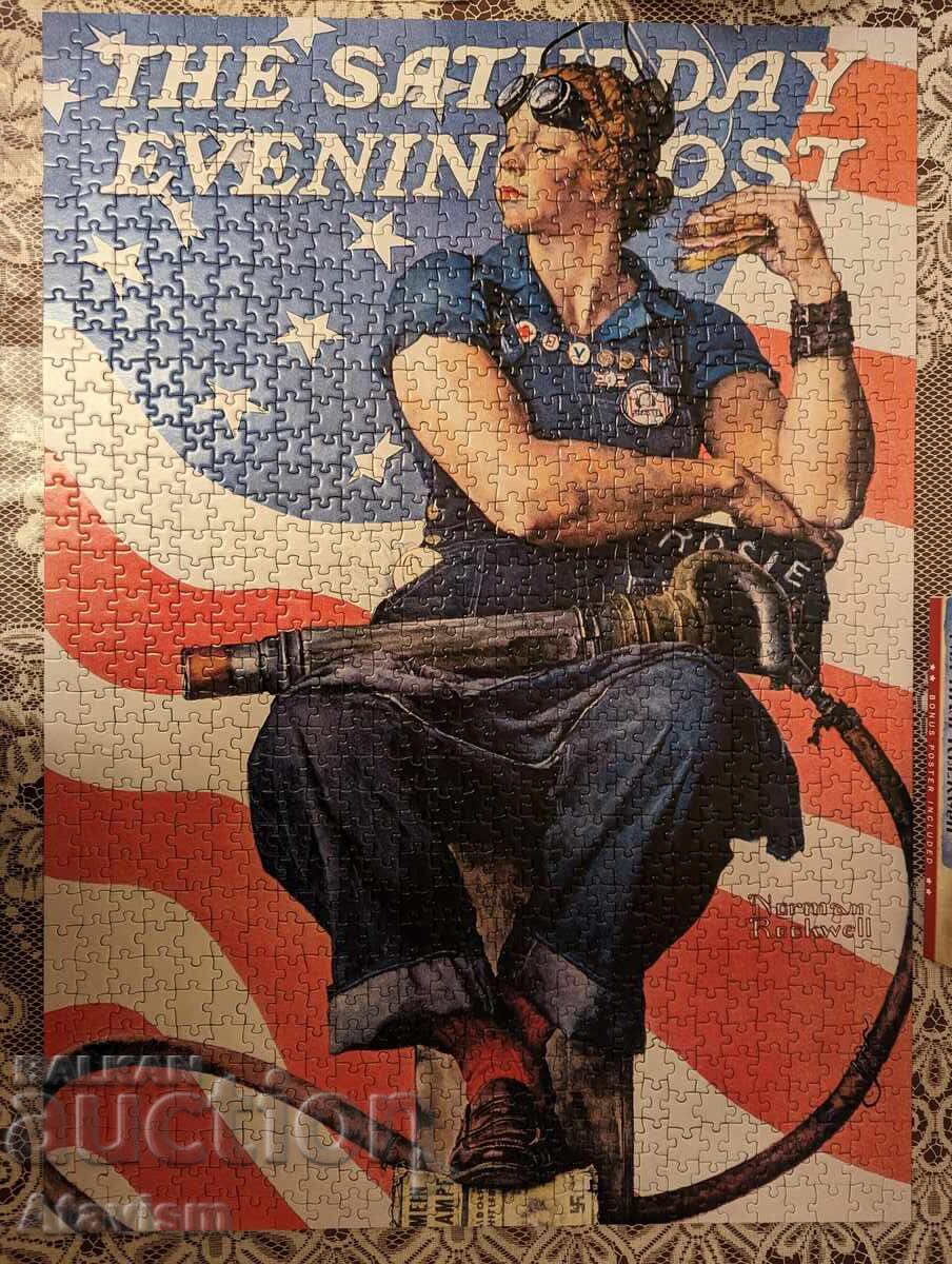 Delivery of 1000 Piece Rosie the Riveter Puzzle by Master Pieces