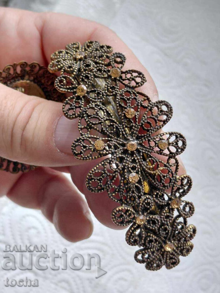 стари накити , брошка и щипка за коса , страхотни - 6