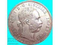 Austria 1 Florin 1886 Franz Joseph I Silver Golden Patina