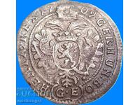3 Kreuzer 1709 Austria Joseph I Bohemia RDR - Rare