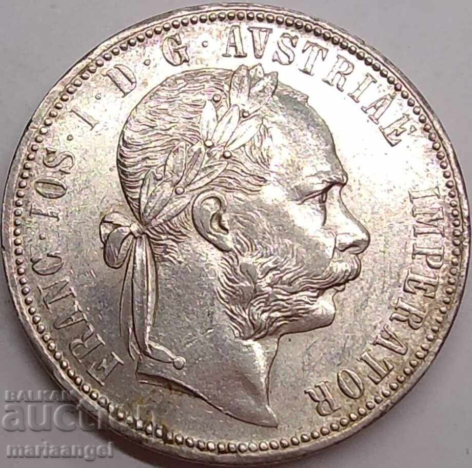 Auction  Austria 1 Florin 1880 Franz Joseph Silver