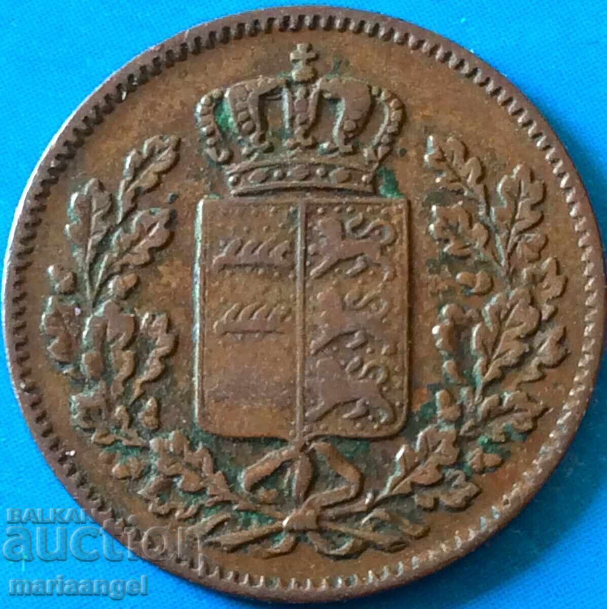 1/2 Kreuzer 1840 Württemberg Germany - rare