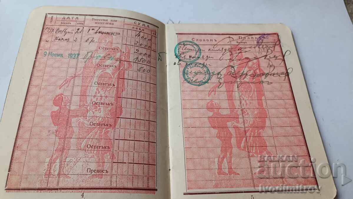 Παράδοση Βιβλίο Ταμιευτηρίου και Καταθέσεων 1937