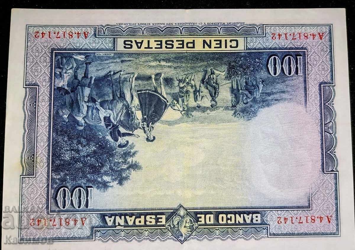 Стара рядка банкнота от Испания 100 Песетас 1928 година с цена € 1.00 | 1.96 лв.