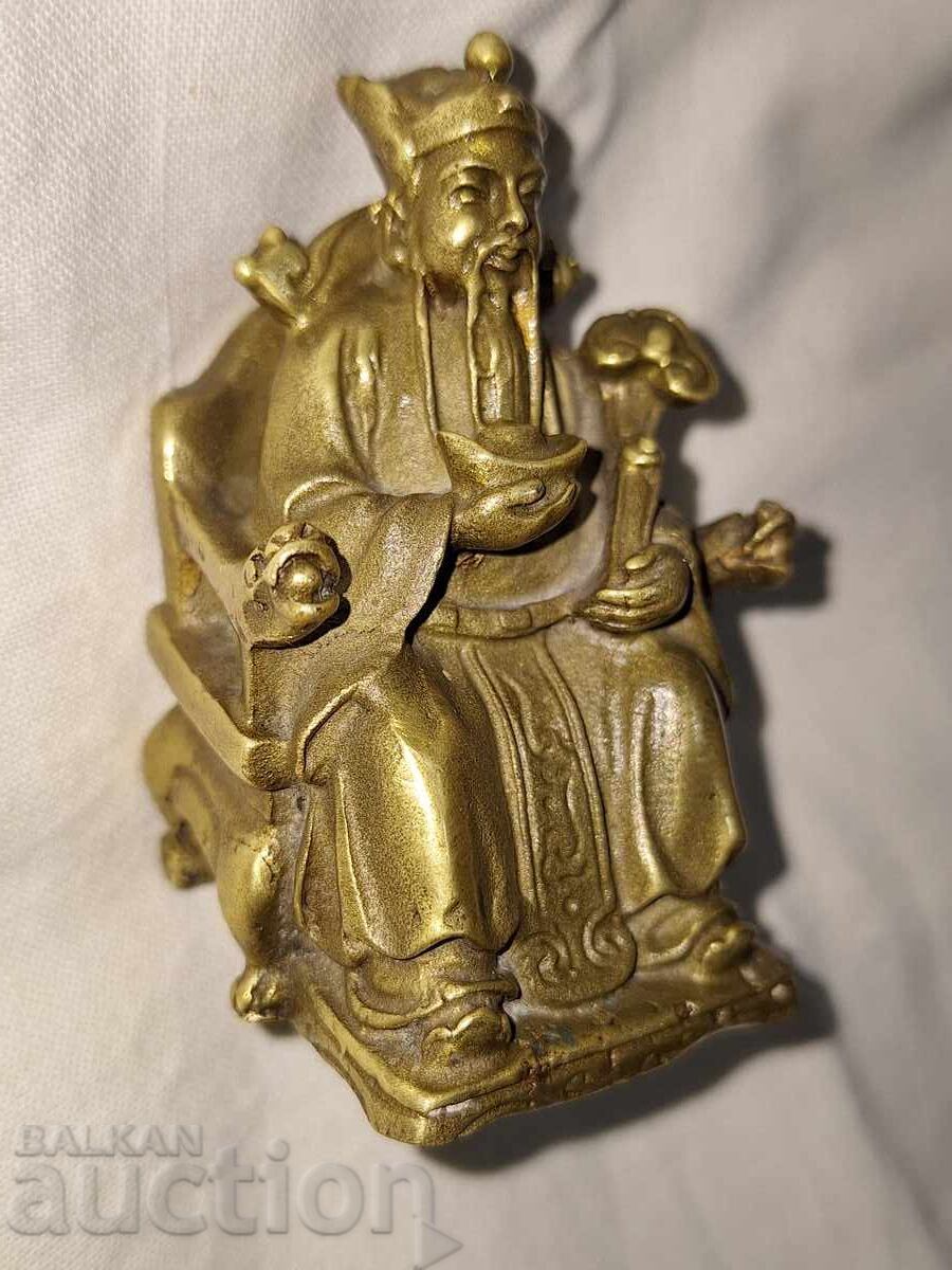Delivery of Old Bronze Figure Sculpture -- God of Wealth