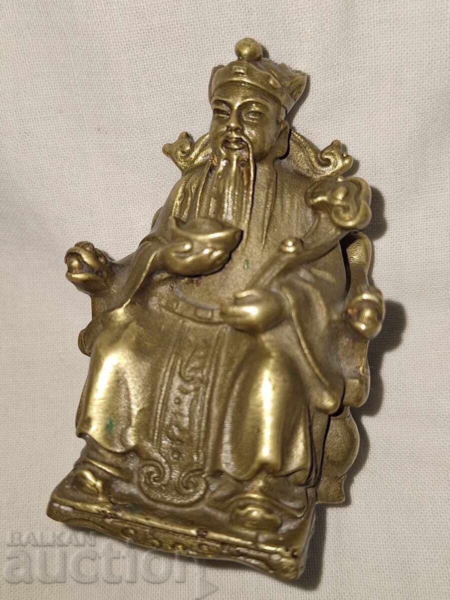 Old Bronze Figure Sculpture -- God of Wealth