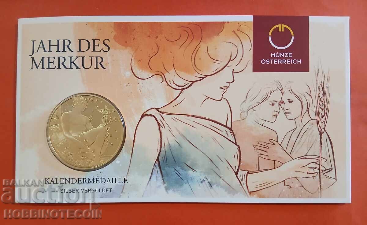 MONEDĂ DE ARGINT MERCURIU DE LA MONETĂRIA AUSTRIACĂ CU AURIRE 26 g UNC
