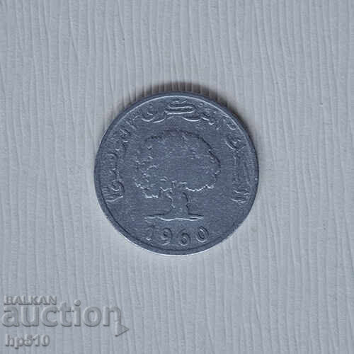 Tunisia 5 Millimes 1960 with price € 1.30 | 2.54 BGN
