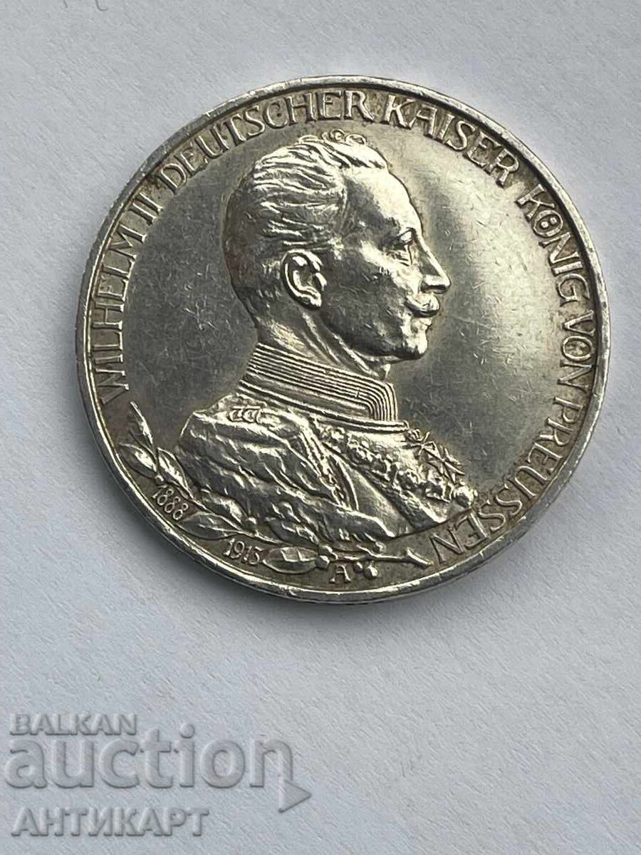 Ασημένιο νόμισμα 3 μάρκα 1913 Γερμανία Wilhelm Prussia