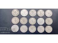 50 Leva 1930 - 15 pieces silver