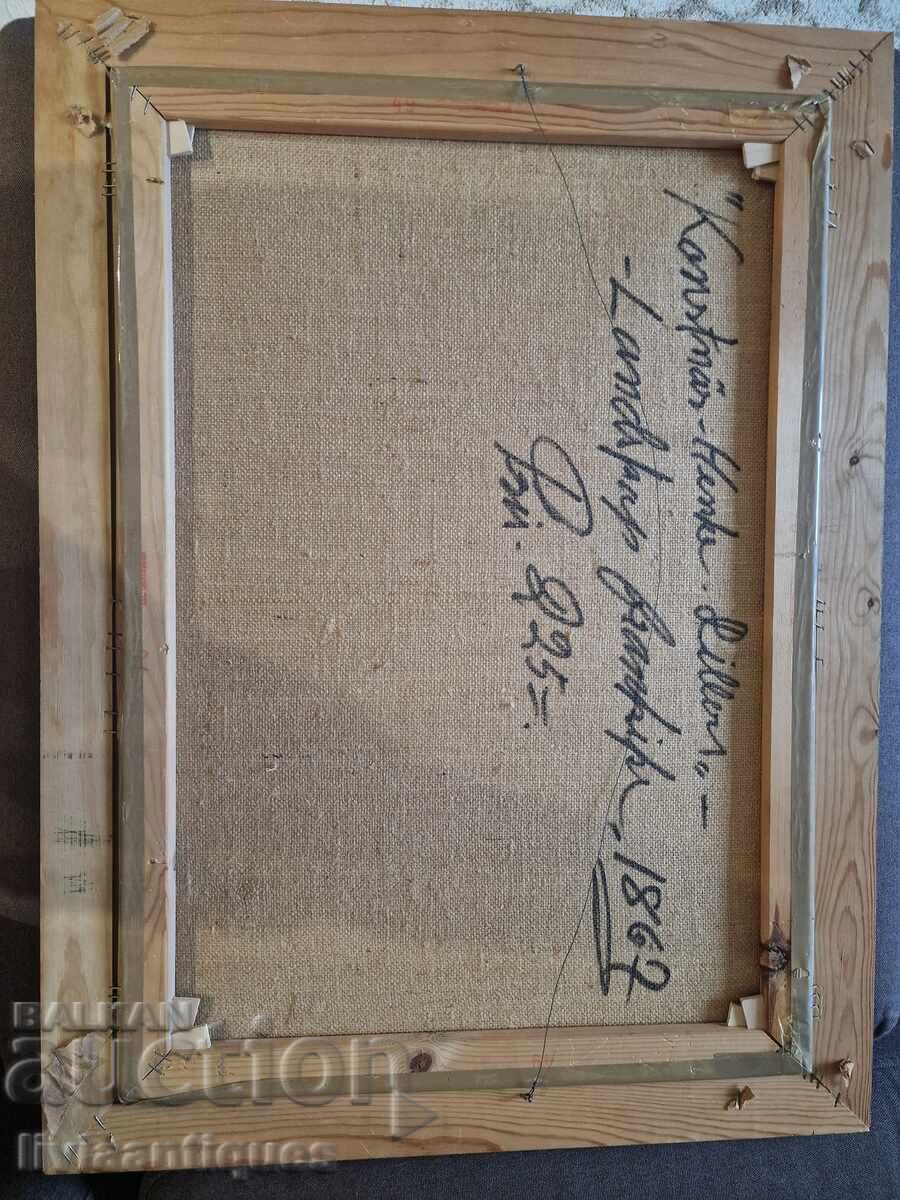 Репродукция на известна картина употребявана, дървена рамка - 5