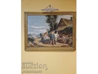 Αναπαραγωγή γνωστού πίνακα, μεταχειρισμένη, ξύλινο πλαίσιο