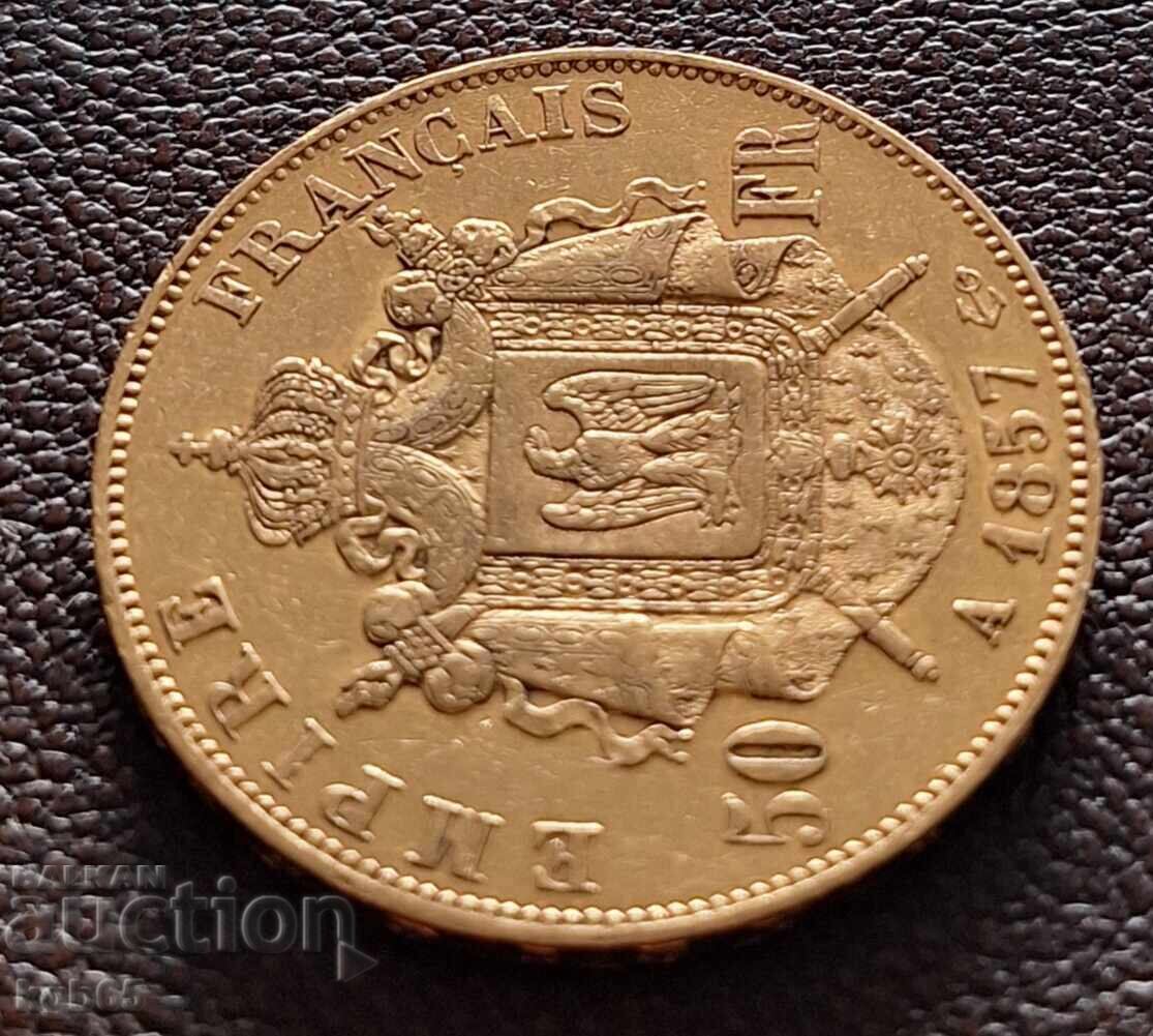 50 φράγκα χρυσός 1857 μ.Χ. Ναπολέων Γ' με τιμή € 2270.00 | 4439.73 BGN