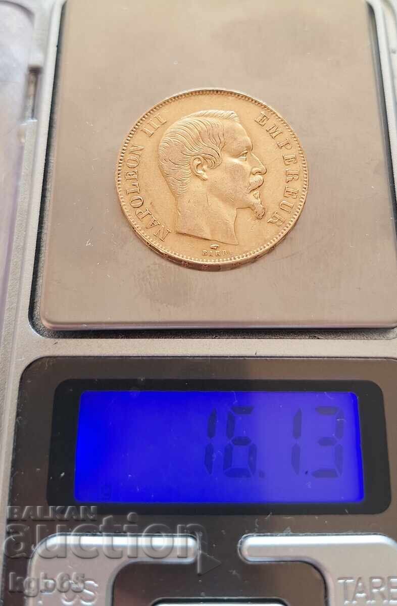 50 φράγκα χρυσός 1857 μ.Χ. Ναπολέων Γ' - 6