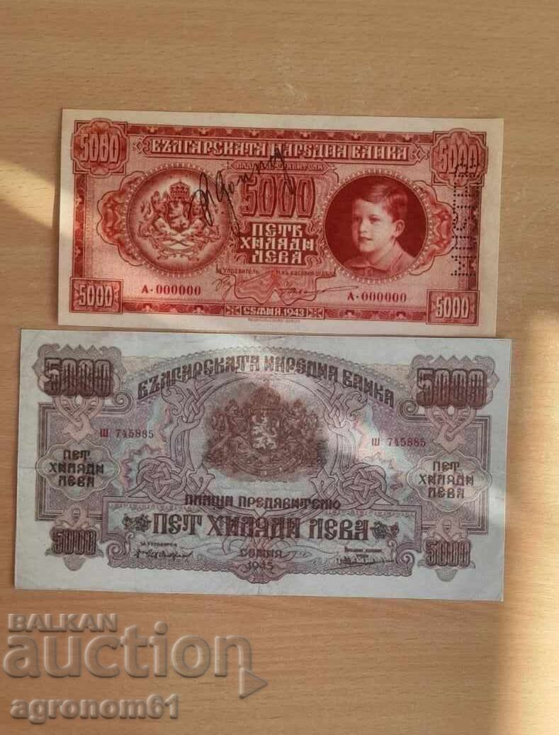 Bancnote 5000 lv - replici. Prețul este pentru 1 bucată /c - 5