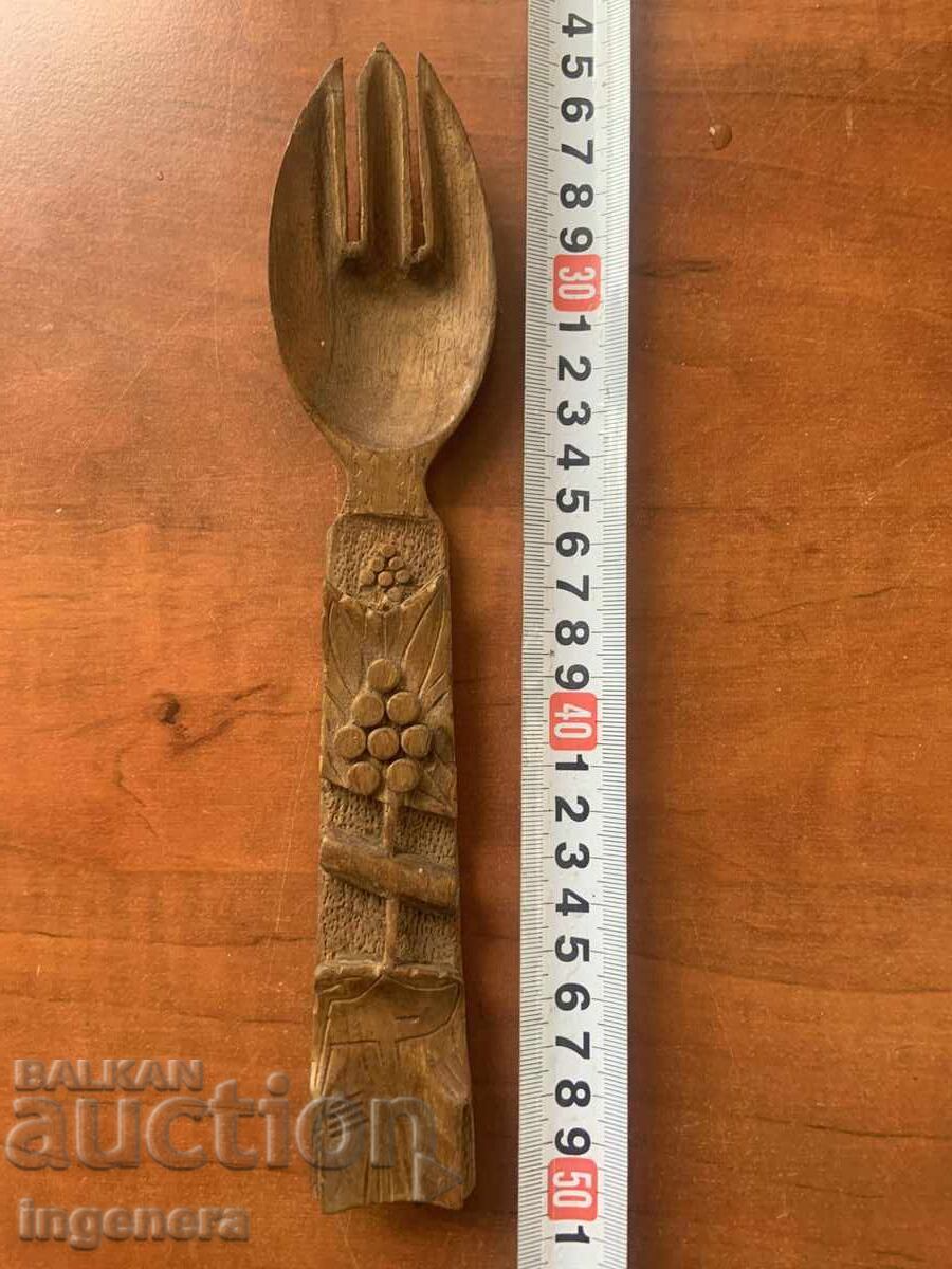 Wood carving fork souvenir