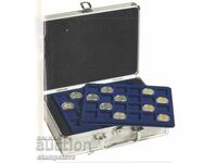 Αλουμινένιο βαλιτσάκι L 6 με 6 δίσκους για αποθήκευση 198 νομισμάτων