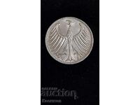 Ασημένιο Γερμανικό νόμισμα 5 Μάρκα 1976 G !