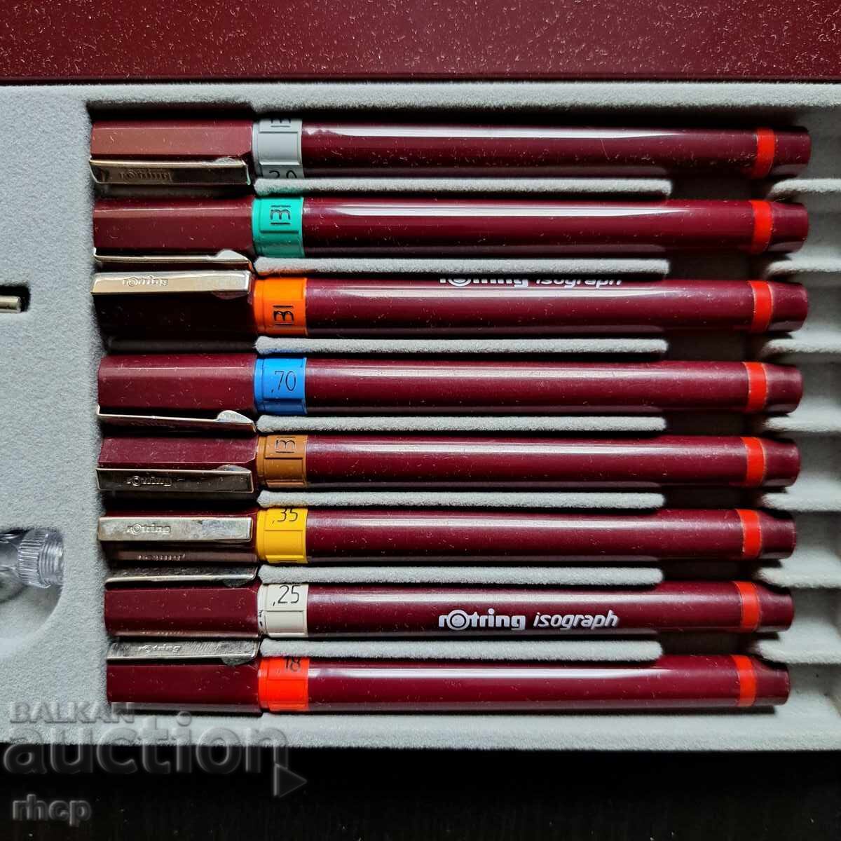 Δημοπρασία Rotring Isograph ραπιδογράφοι λεπτής γραφής σετ Δ.Γ