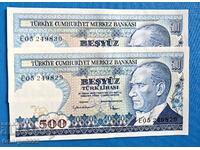 Turcia 1970 500 lire UNC Nouă