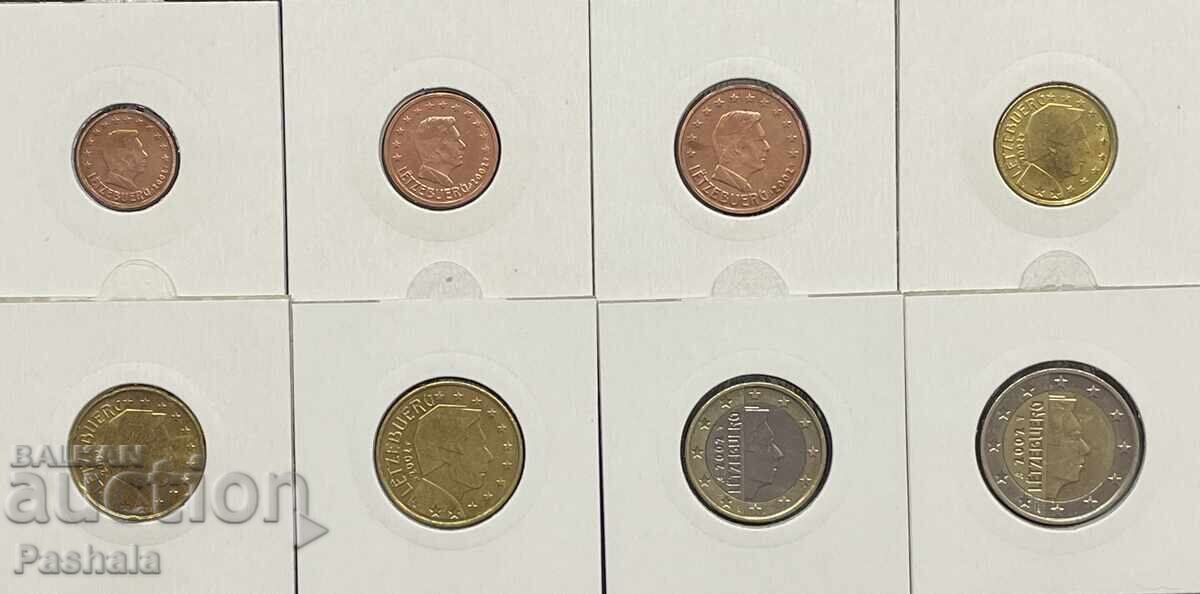 Λουξεμβούργο 1,2,5,10,20,50 λεπτά 1, 2 ευρώ 2002 σετ με τιμή € 10.00 | 19.56 BGN