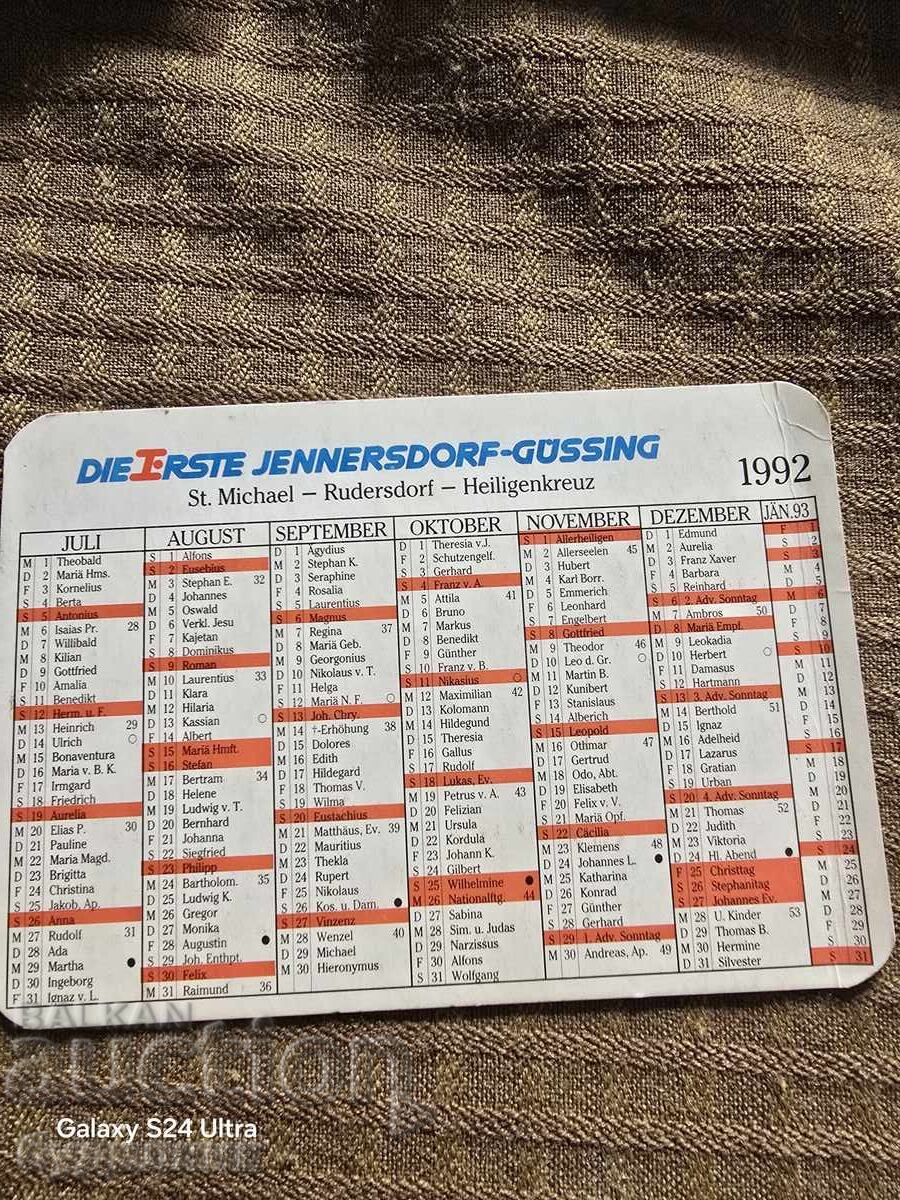 Calendar vechi. 1992. Vând peste 200 de calendare. BZȚ. R