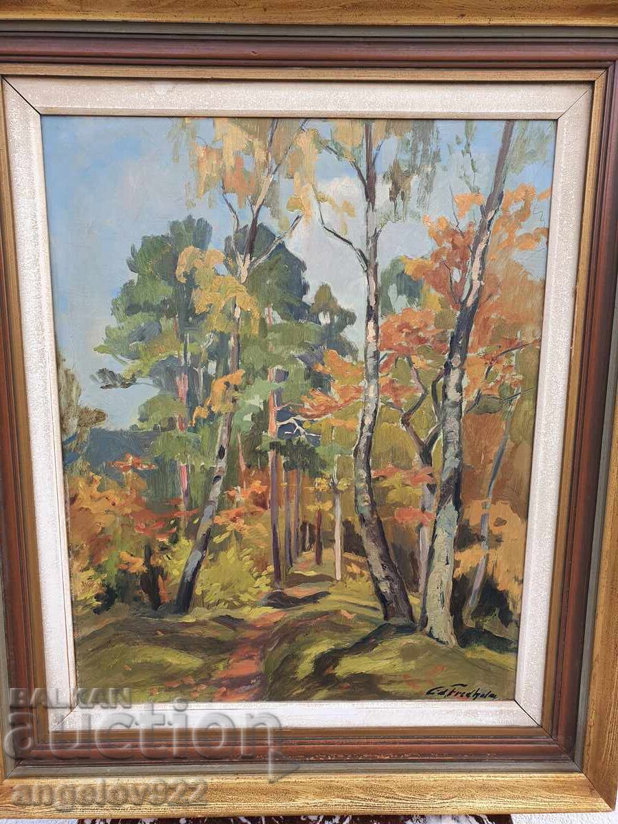 Авторска картина с маслени бои върху фазер!!! - 5