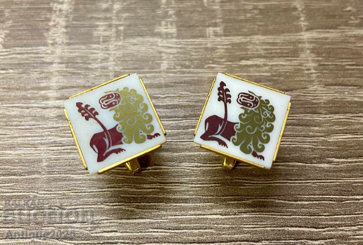 Винтидж копчета за ръкавели от СССР „Руски самоцвети“