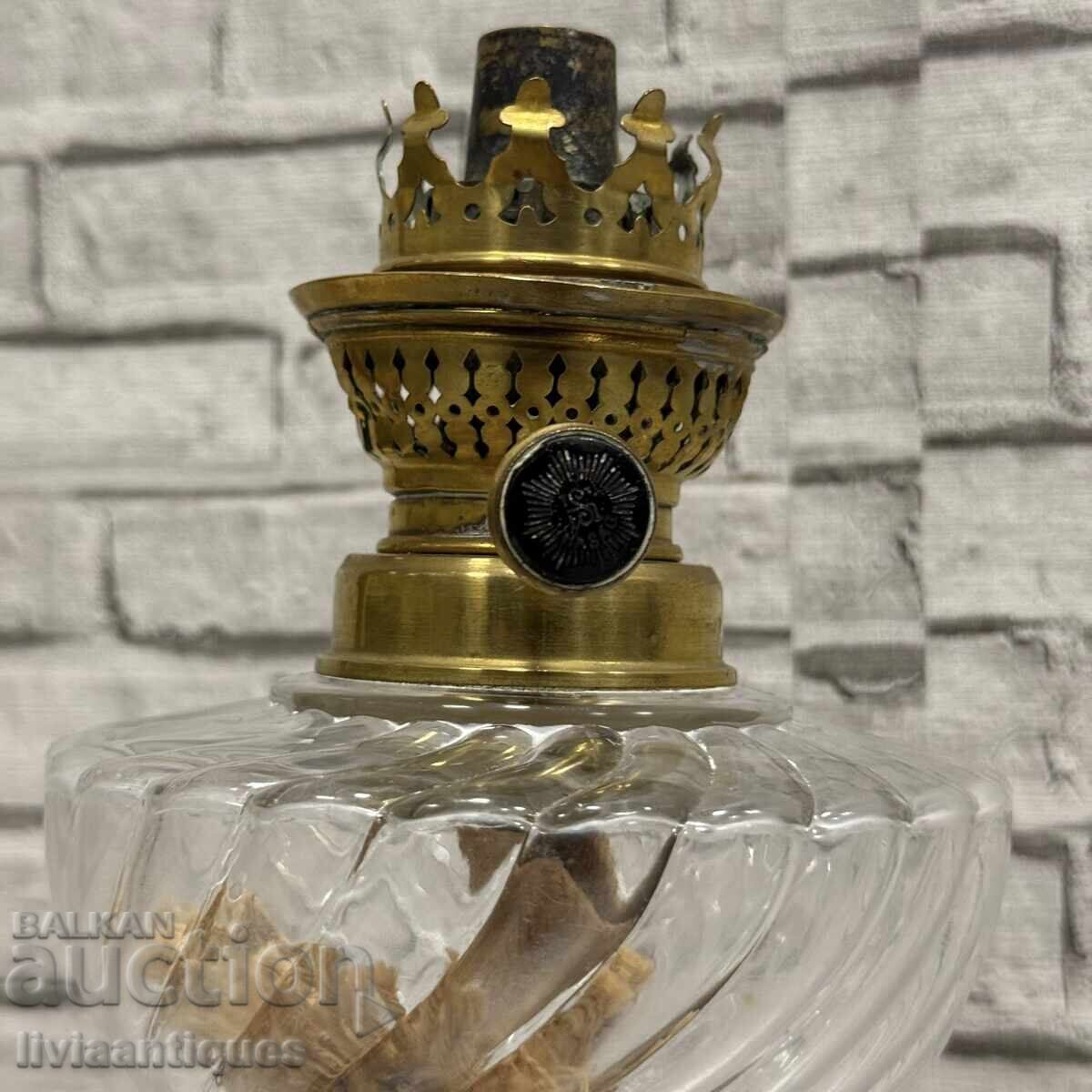 Антикварна лампа HASAG – месинг, стъкло и оникс с цена € 100.00 | 195.58 лв.