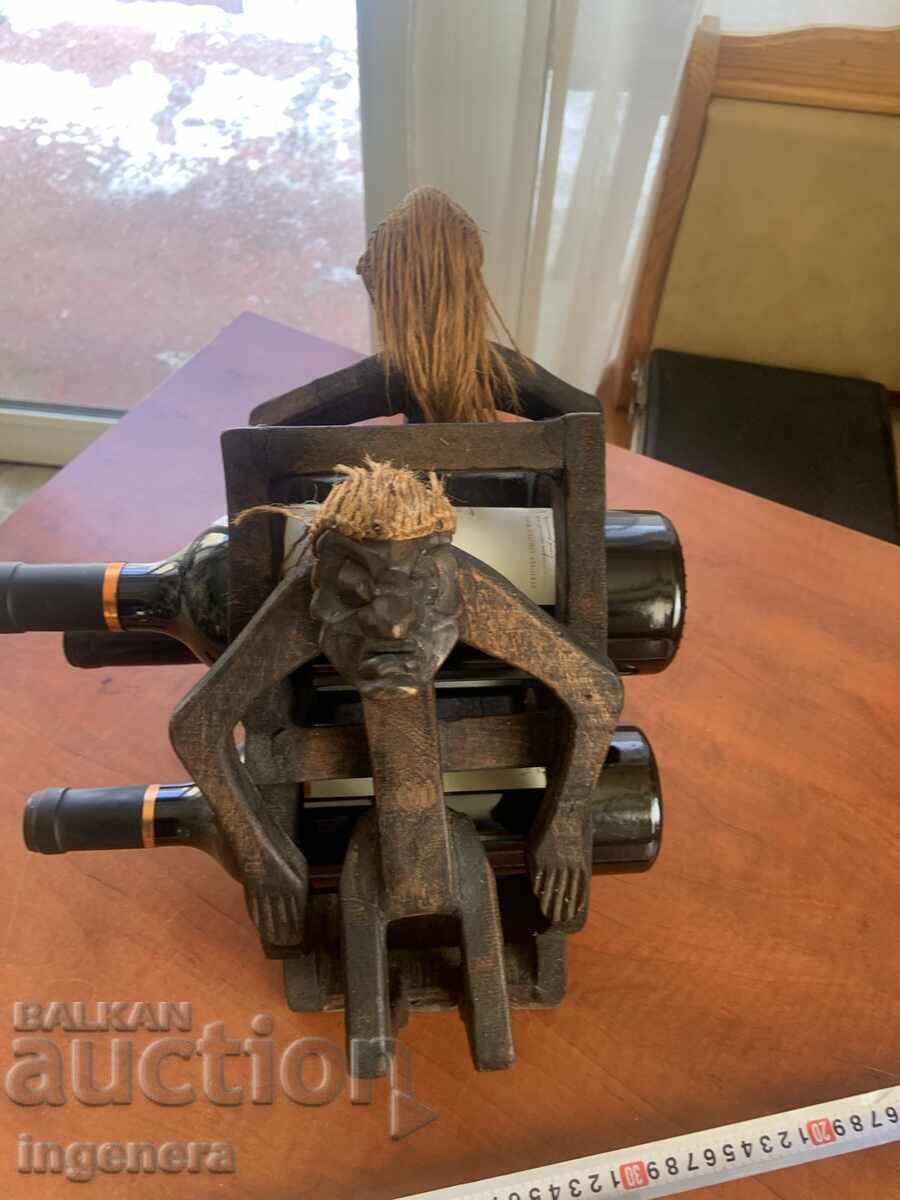 Доставка на СТОЙКА ЗА ВИНО ДЪРВО РЪЧНА ИЗРАБОТКА ТРОЙКА