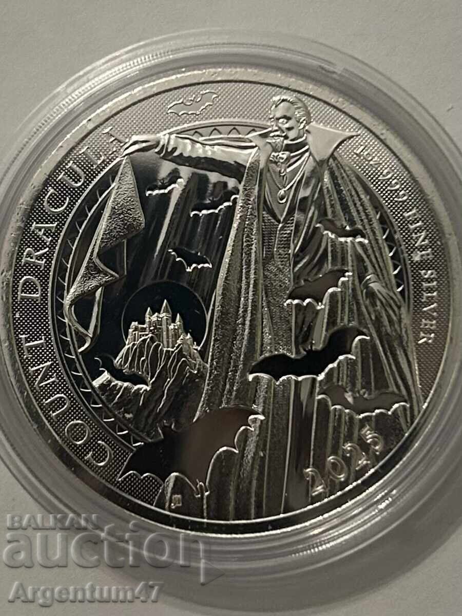 Licitație ARGINT 1 OZ 2025 BRITANIA - CONTELE DRACULA