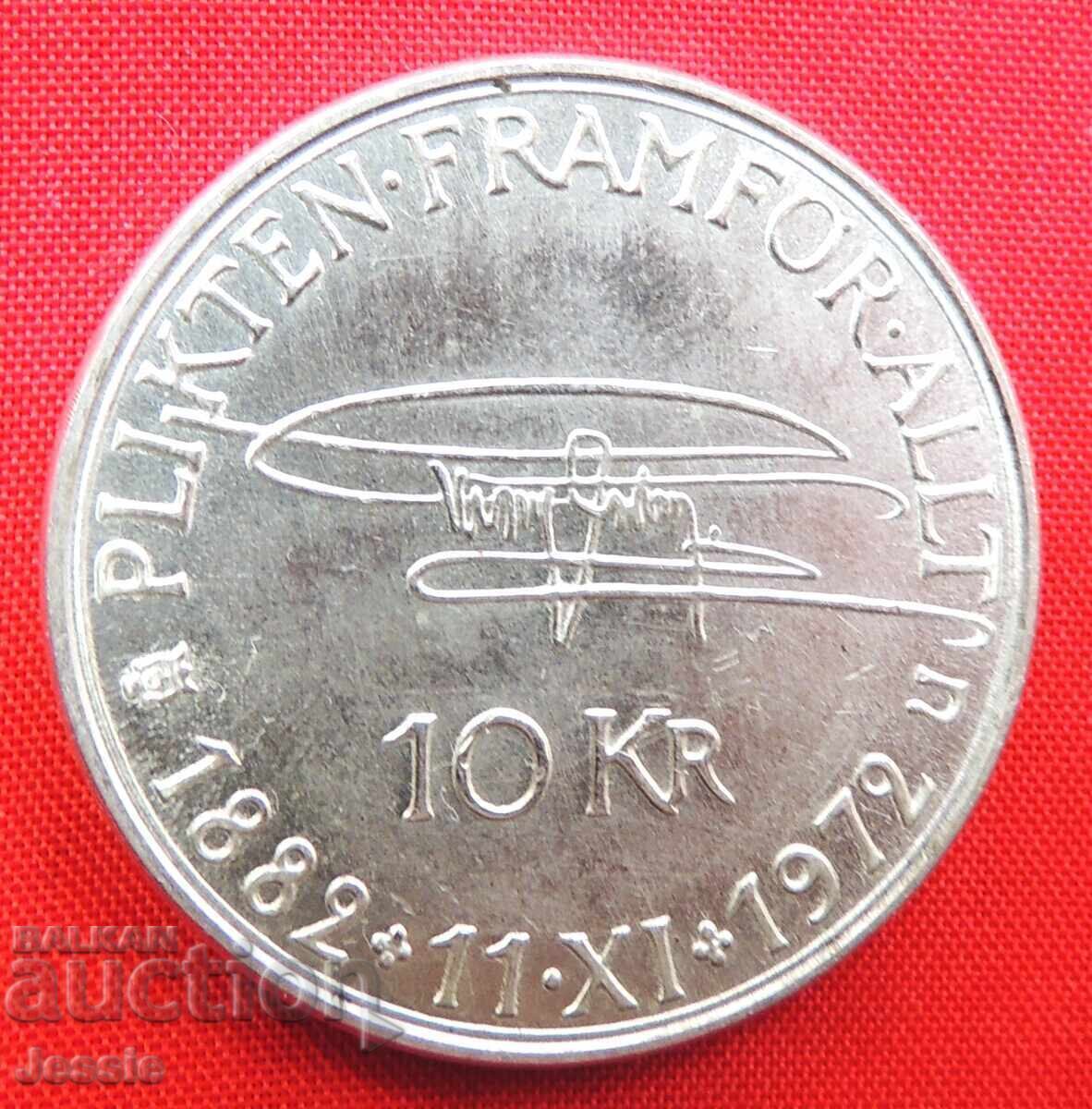10 σουηδικές κορώνες 1972 W ασήμι