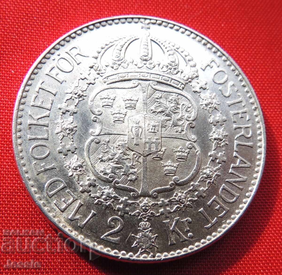 2 крони Швеция 1930 г. сребро КАЧЕСТВО