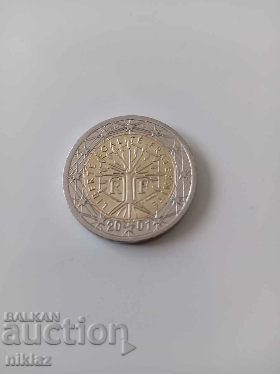 2 euro, 2001, Franța, "Arborele vieții" cu preț € 120.00 | 234.70 BGN