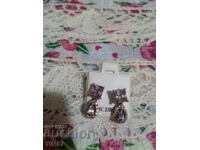 κομψά ασημένια σκουλαρίκια - Χαμηλή τιμή