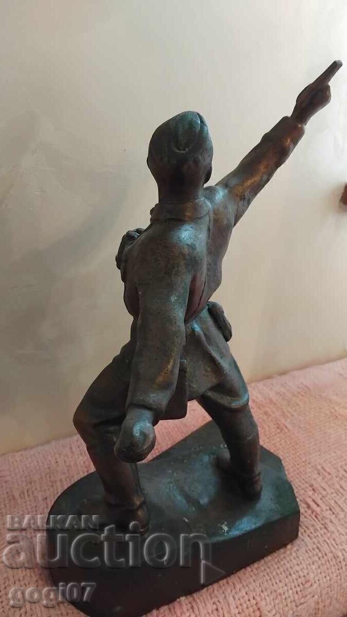 Delivery of Sculpture Russian soldier in attack USSR
